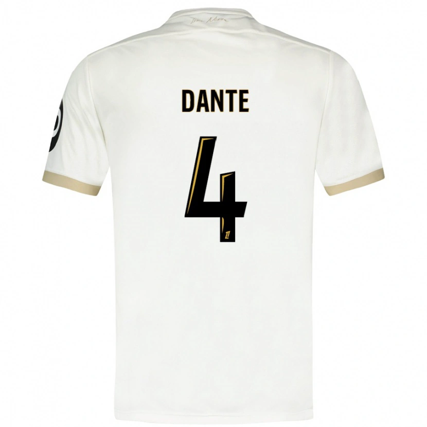 Danxen Mujer Camiseta Dante #4 Blanco Dorado 2ª Equipación 2024/25 La Camisa México