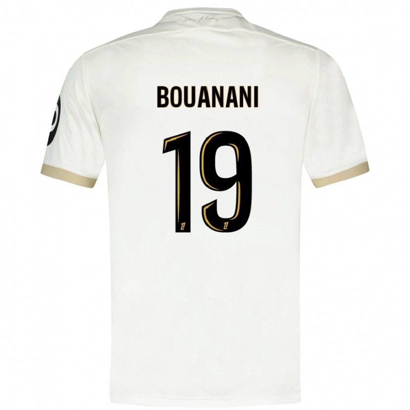 Danxen Mujer Camiseta Badredine Bouanani #19 Blanco Dorado 2ª Equipación 2024/25 La Camisa México