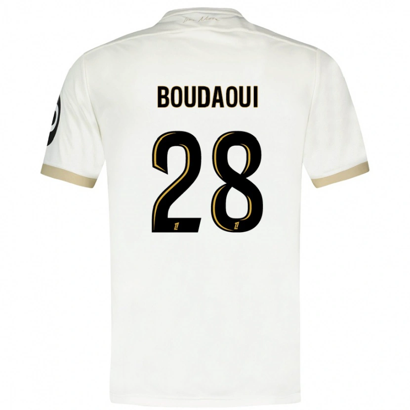 Danxen Mujer Camiseta Hicham Boudaoui #28 Blanco Dorado 2ª Equipación 2024/25 La Camisa México