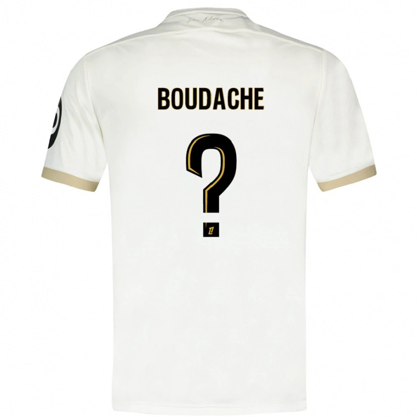 Danxen Mujer Camiseta Kaïl Boudache #0 Blanco Dorado 2ª Equipación 2024/25 La Camisa México