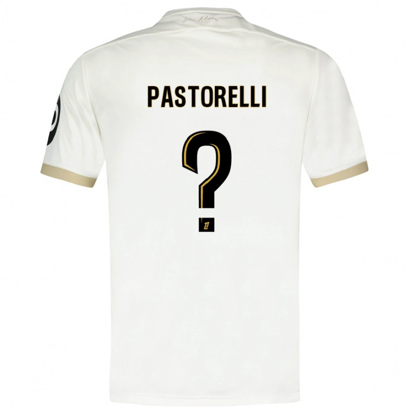 Danxen Mujer Camiseta Julien Pastorelli #0 Blanco Dorado 2ª Equipación 2024/25 La Camisa México