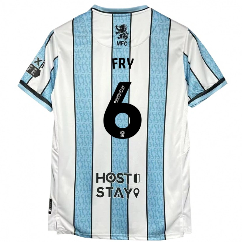 Danxen Mujer Camiseta Dael Fry #6 Blanco Azul 2ª Equipación 2024/25 La Camisa México