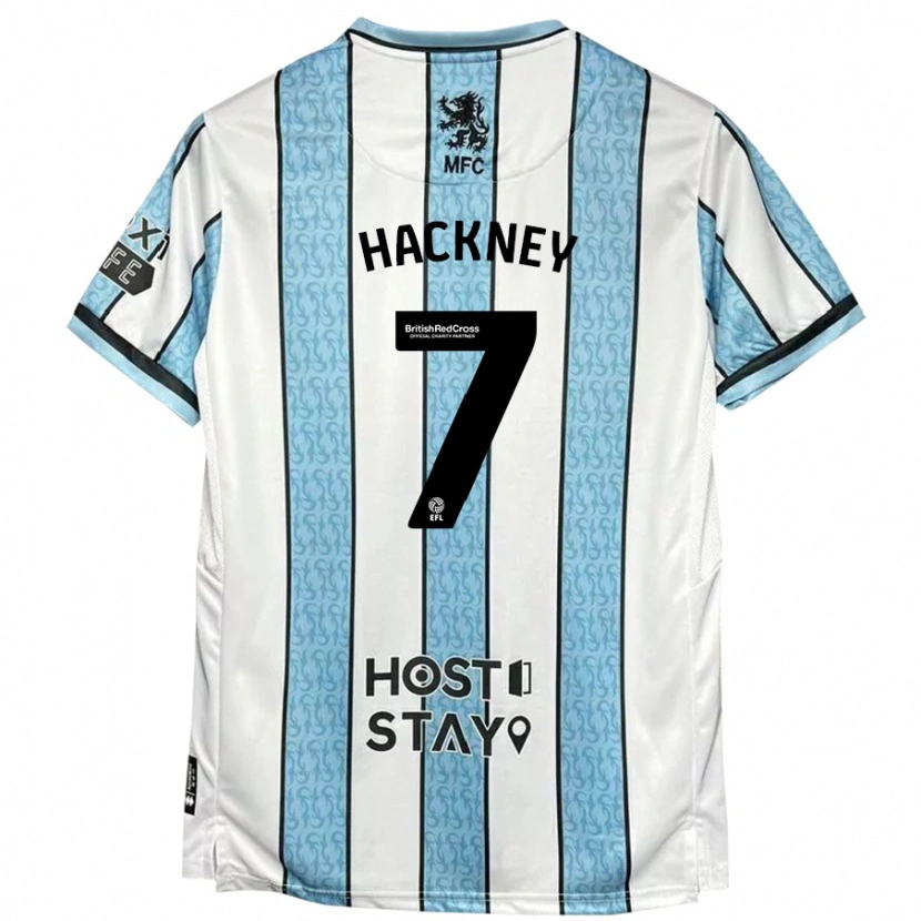Danxen Mujer Camiseta Hayden Hackney #7 Blanco Azul 2ª Equipación 2024/25 La Camisa México