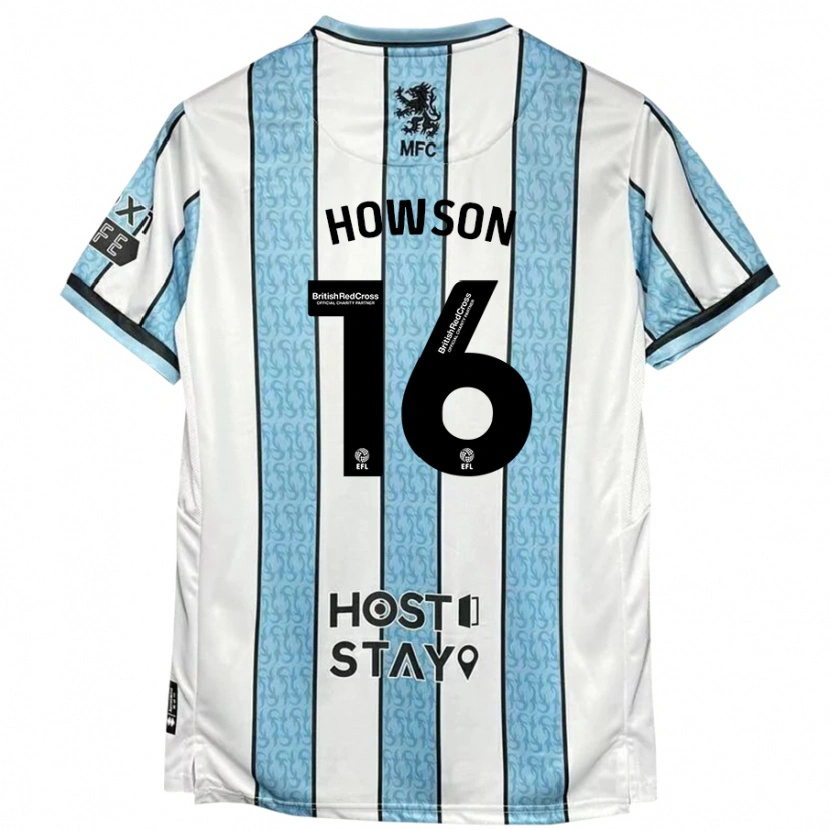 Danxen Mujer Camiseta Jonathan Howson #16 Blanco Azul 2ª Equipación 2024/25 La Camisa México