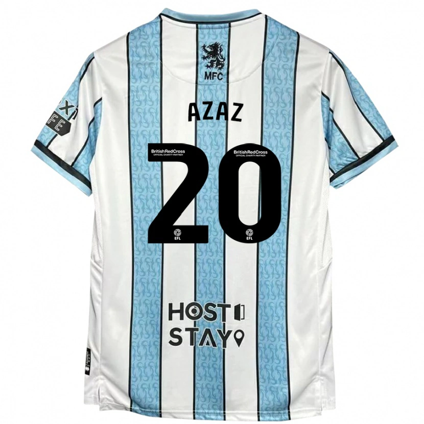 Danxen Mujer Camiseta Finn Azaz #20 Blanco Azul 2ª Equipación 2024/25 La Camisa México
