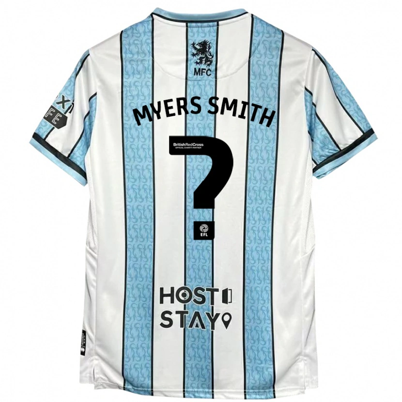 Danxen Mujer Camiseta Alfie Myers-Smith #0 Blanco Azul 2ª Equipación 2024/25 La Camisa México