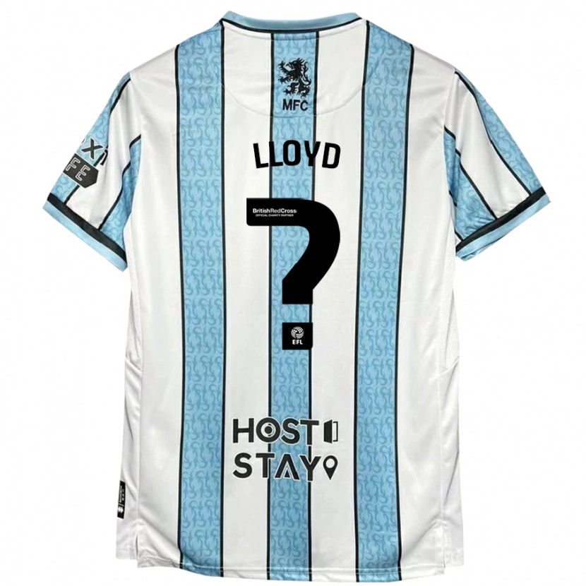 Danxen Mujer Camiseta Oliver Lloyd #0 Blanco Azul 2ª Equipación 2024/25 La Camisa México