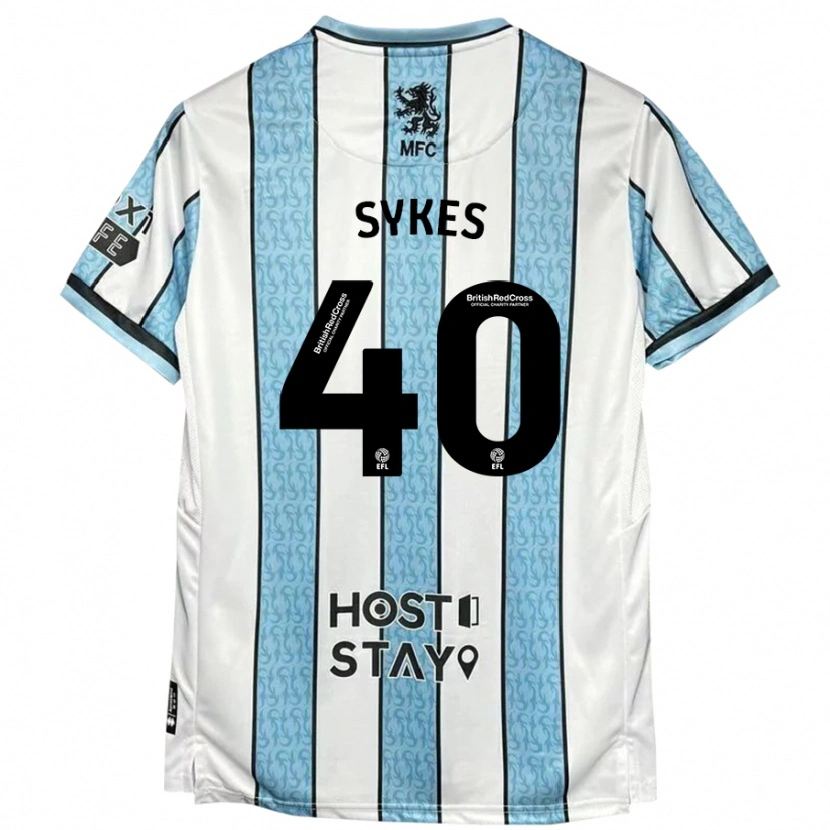 Danxen Mujer Camiseta Cain Sykes #40 Blanco Azul 2ª Equipación 2024/25 La Camisa México