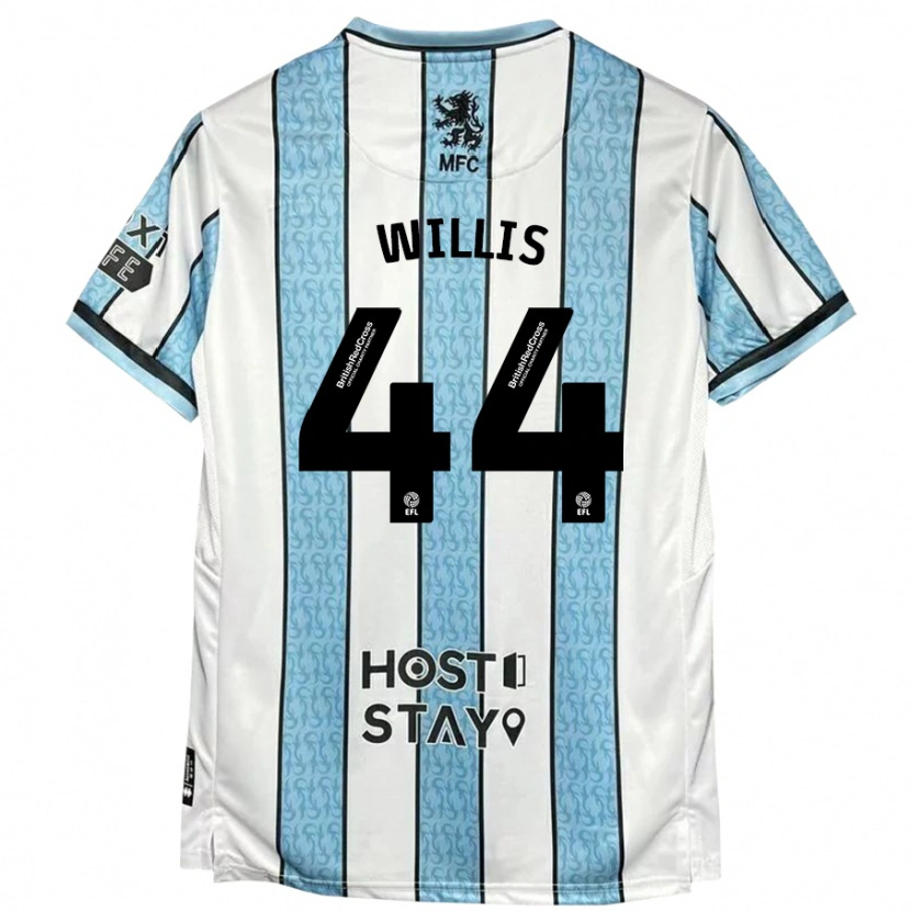 Danxen Mujer Camiseta Pharrell Willis #44 Blanco Azul 2ª Equipación 2024/25 La Camisa México