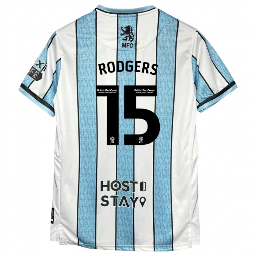 Danxen Mujer Camiseta Amber Rodgers #15 Blanco Azul 2ª Equipación 2024/25 La Camisa México