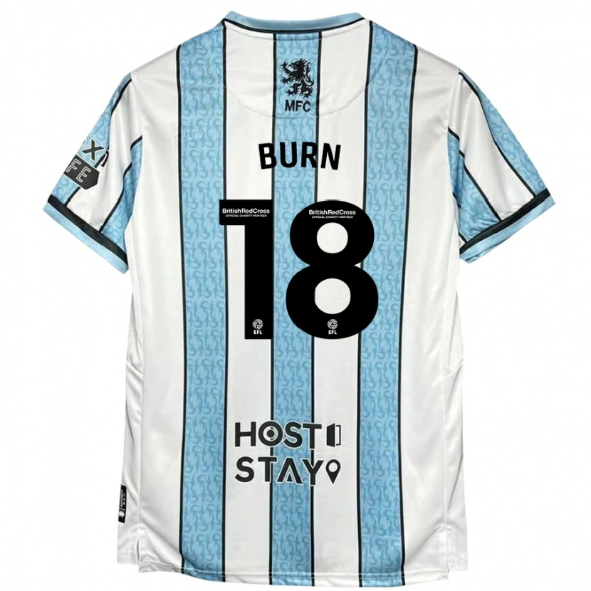 Danxen Mujer Camiseta Sarah Burn #18 Blanco Azul 2ª Equipación 2024/25 La Camisa México