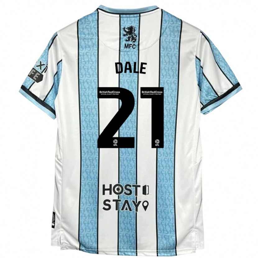 Danxen Mujer Camiseta Faye Dale #21 Blanco Azul 2ª Equipación 2024/25 La Camisa México