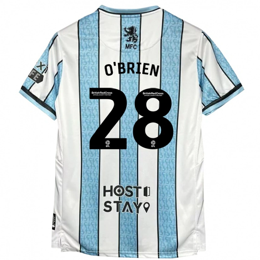 Danxen Mujer Camiseta Lewis O'brien #28 Blanco Azul 2ª Equipación 2024/25 La Camisa México