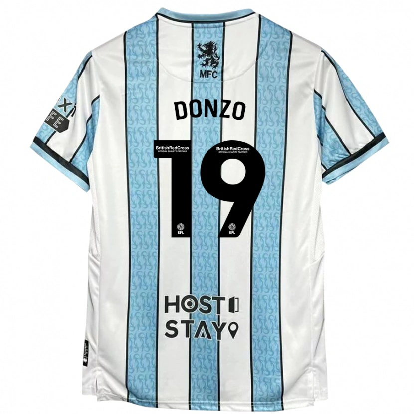 Danxen Mujer Camiseta Jolie Donzo #19 Blanco Azul 2ª Equipación 2024/25 La Camisa México