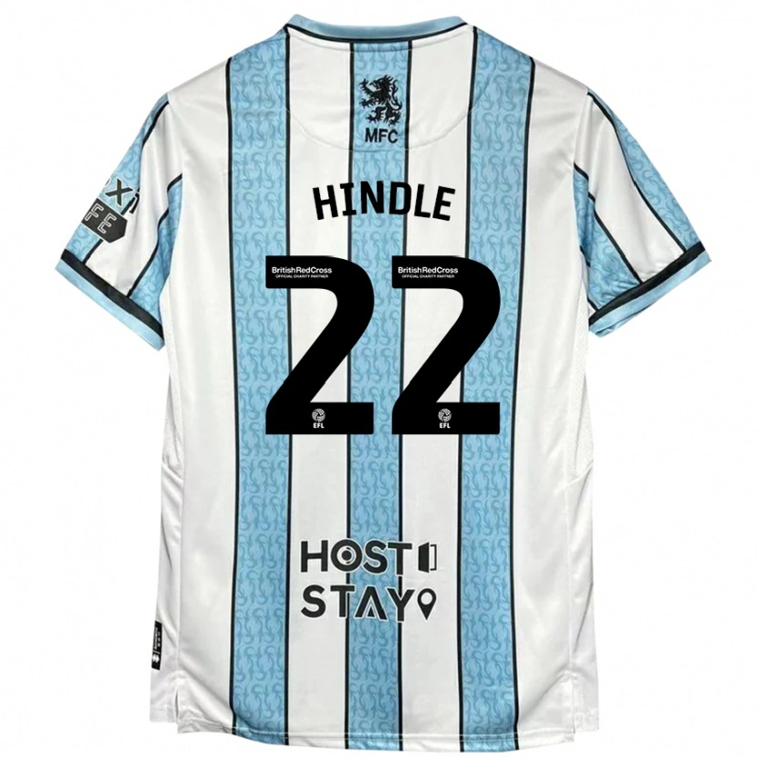 Danxen Mujer Camiseta Rachel Hindle #22 Blanco Azul 2ª Equipación 2024/25 La Camisa México