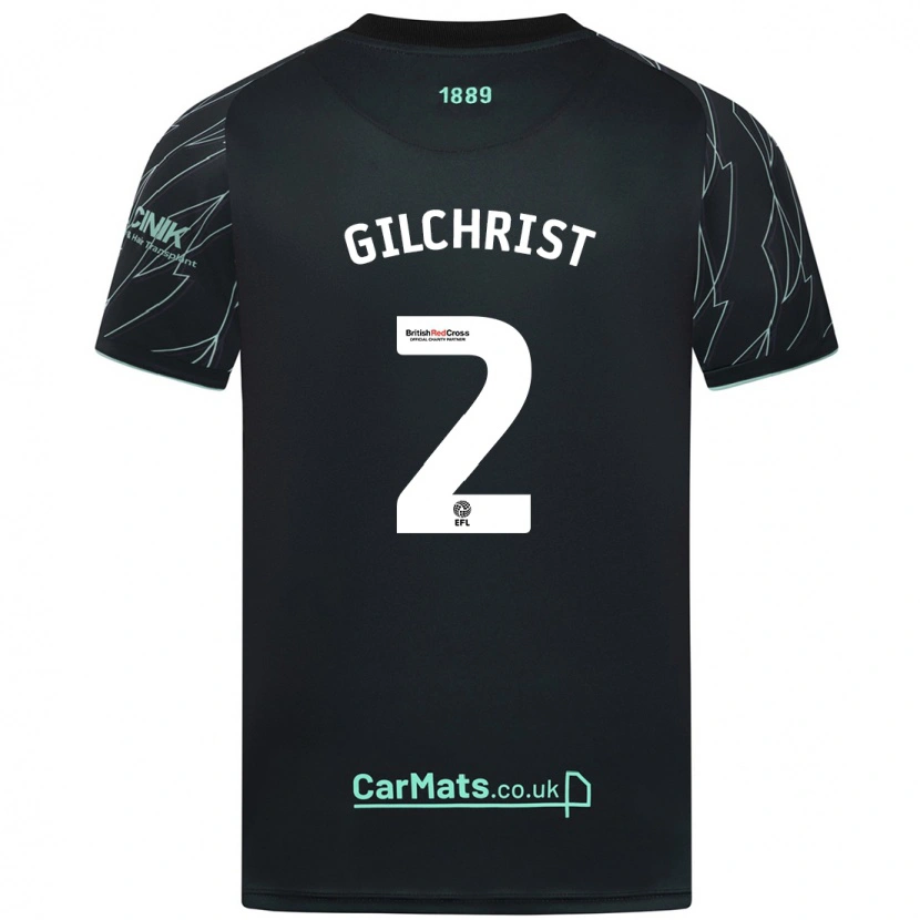 Danxen Mujer Camiseta Alfie Gilchrist #2 Negro Verde 2ª Equipación 2024/25 La Camisa México