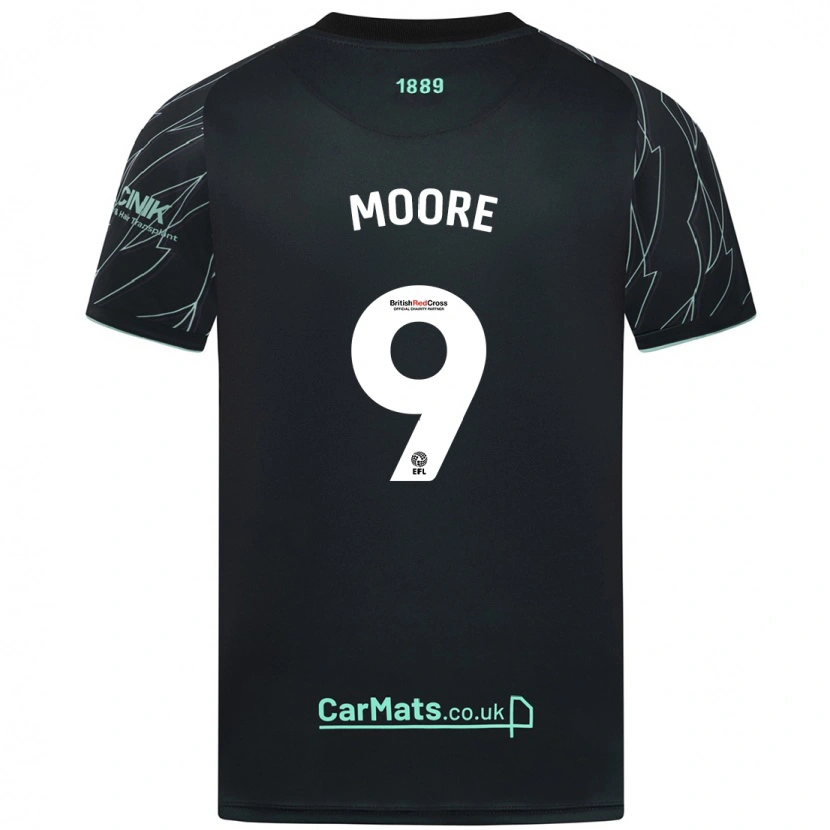 Danxen Mujer Camiseta Kieffer Moore #9 Negro Verde 2ª Equipación 2024/25 La Camisa México