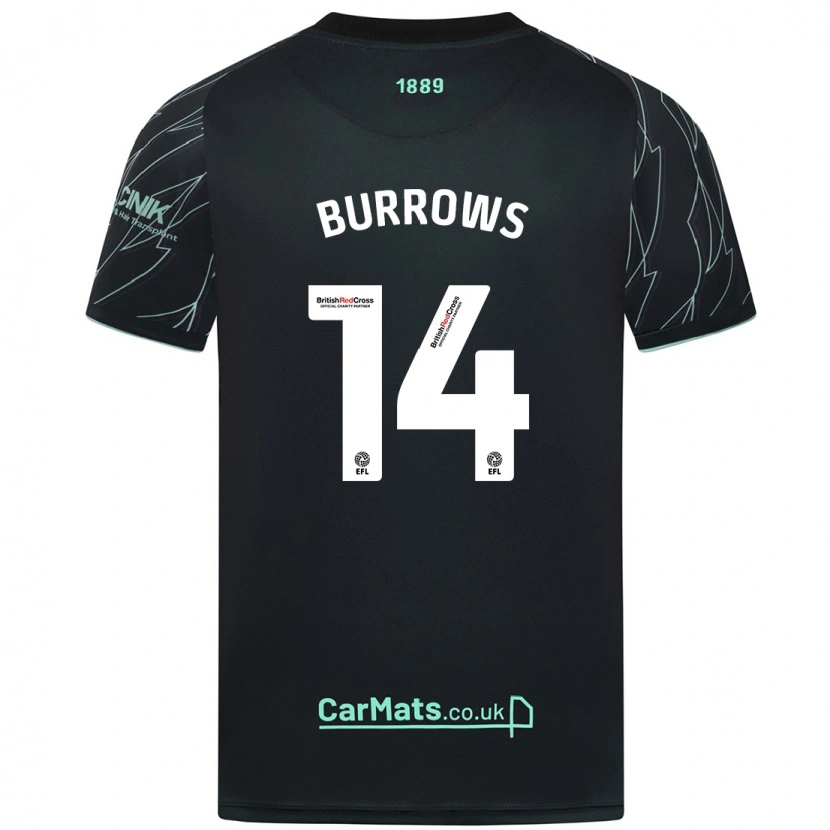 Danxen Mujer Camiseta Harrison Burrows #14 Negro Verde 2ª Equipación 2024/25 La Camisa México