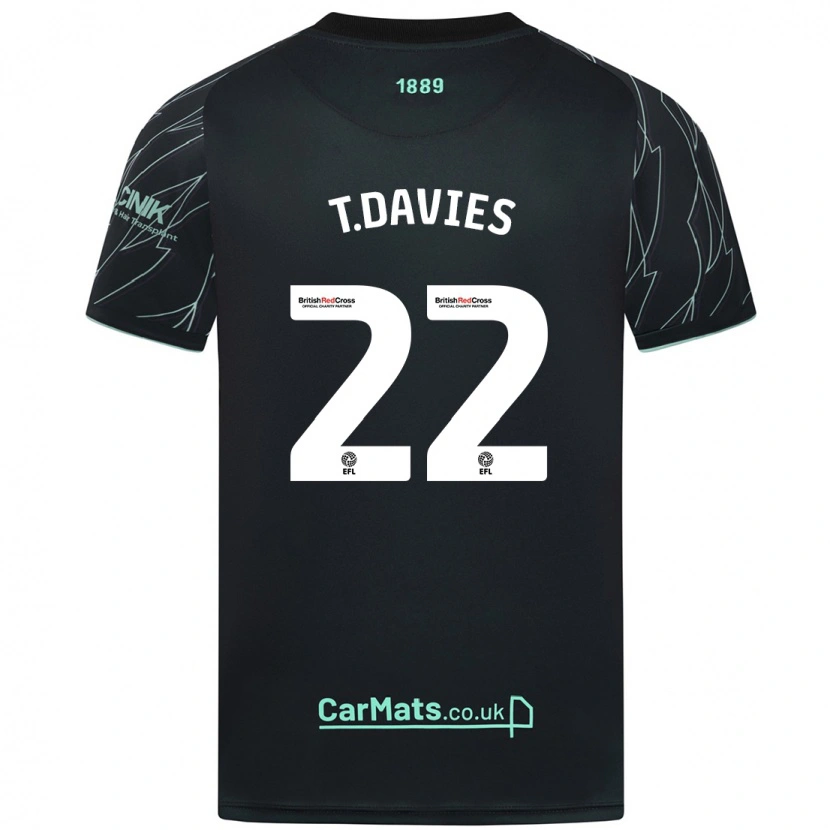 Danxen Mujer Camiseta Tom Davies #22 Negro Verde 2ª Equipación 2024/25 La Camisa México