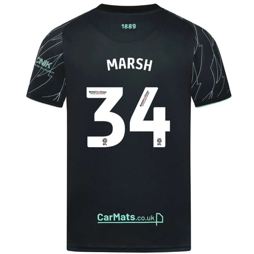 Danxen Mujer Camiseta Louie Marsh #34 Negro Verde 2ª Equipación 2024/25 La Camisa México