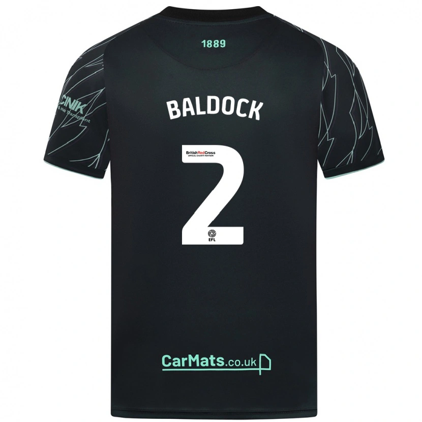 Danxen Mujer Camiseta George Baldock #2 Negro Verde 2ª Equipación 2024/25 La Camisa México