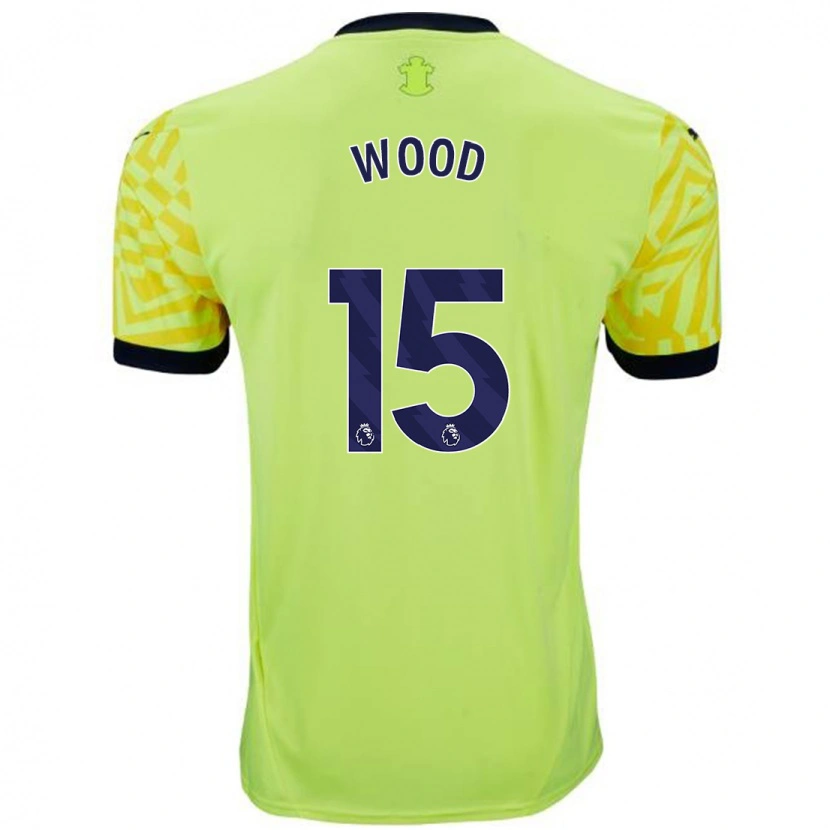 Danxen Mujer Camiseta Nathan Wood #15 Amarillo 2ª Equipación 2024/25 La Camisa México