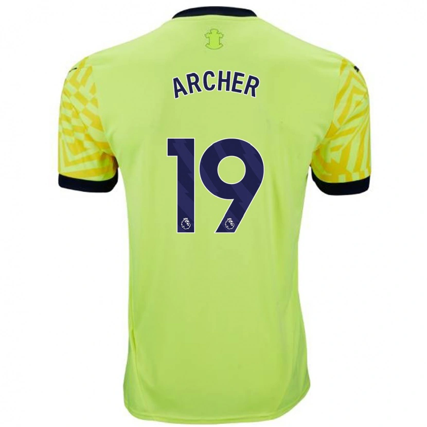Danxen Mujer Camiseta Cameron Archer #19 Amarillo 2ª Equipación 2024/25 La Camisa México
