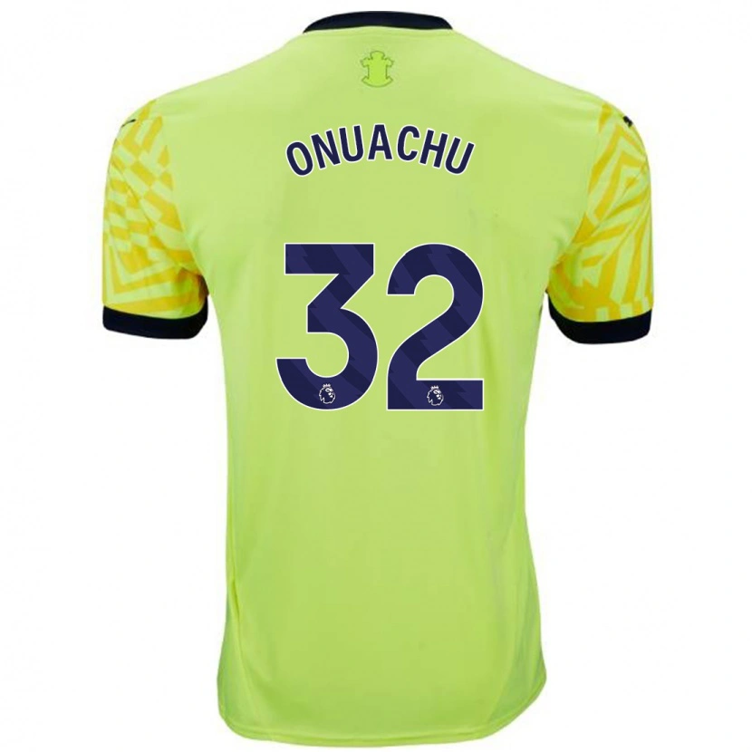 Danxen Mujer Camiseta Paul Onuachu #32 Amarillo 2ª Equipación 2024/25 La Camisa México