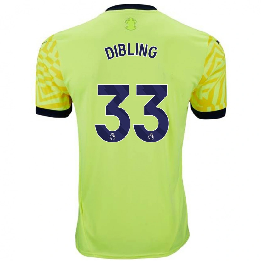 Danxen Mujer Camiseta Tyler Dibling #33 Amarillo 2ª Equipación 2024/25 La Camisa México