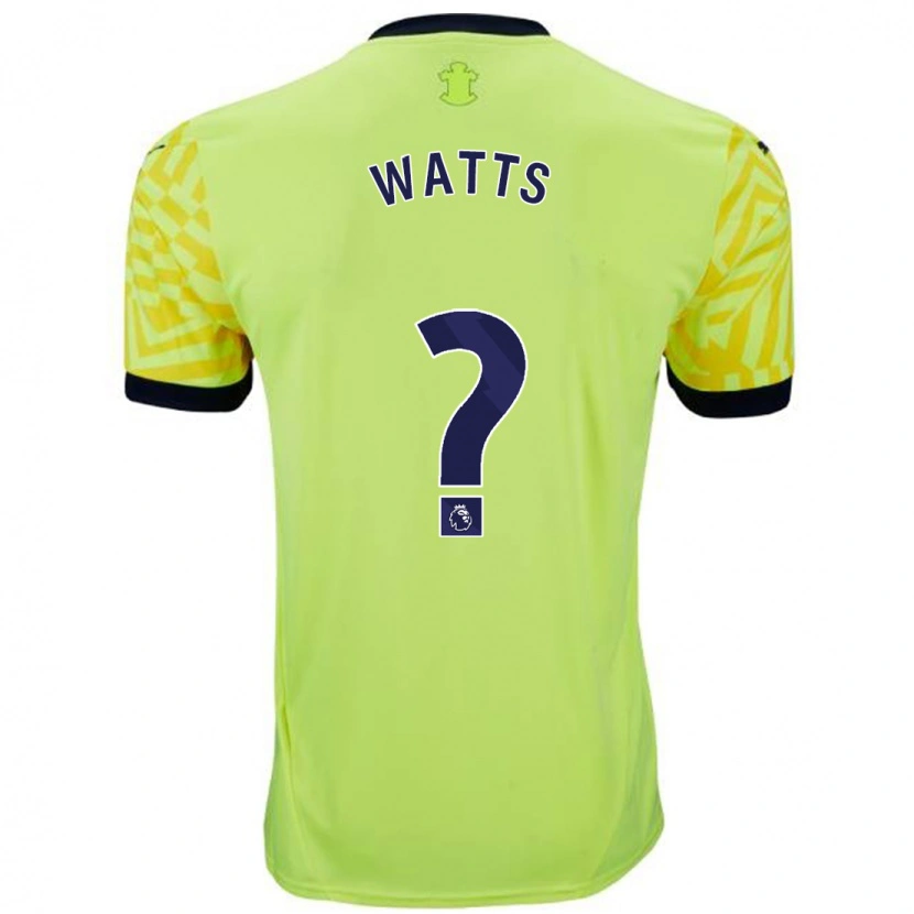 Danxen Mujer Camiseta Harry Watts #0 Amarillo 2ª Equipación 2024/25 La Camisa México