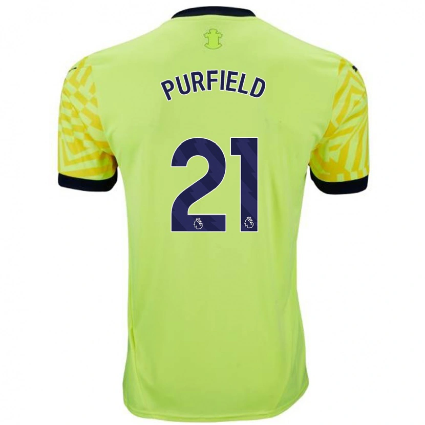 Danxen Mujer Camiseta Jemma Purfield #21 Amarillo 2ª Equipación 2024/25 La Camisa México