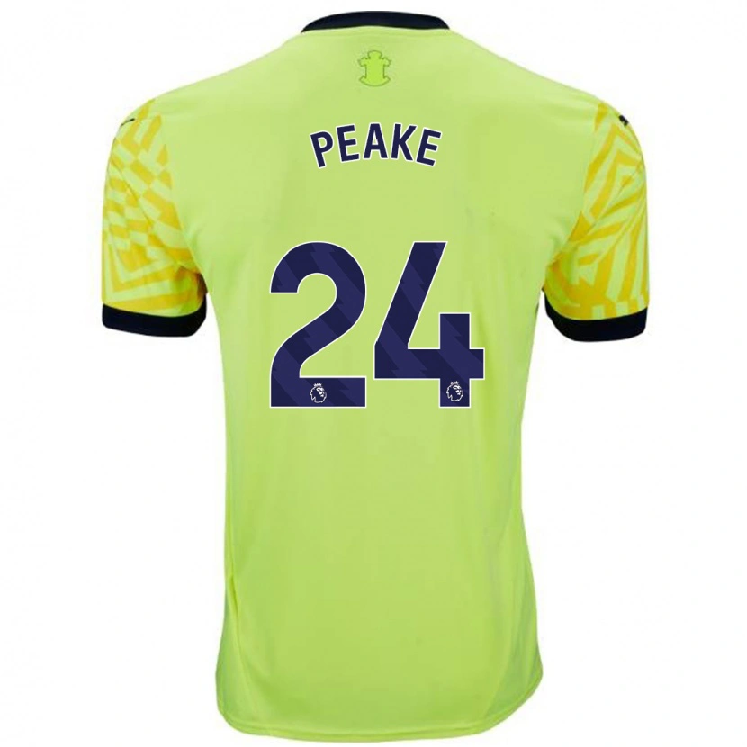 Danxen Mujer Camiseta Paige Peake #24 Amarillo 2ª Equipación 2024/25 La Camisa México