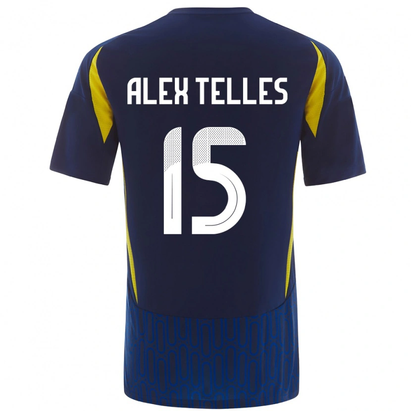 Danxen Mujer Camiseta Alex Telles #15 Azul Amarillo 2ª Equipación 2024/25 La Camisa México