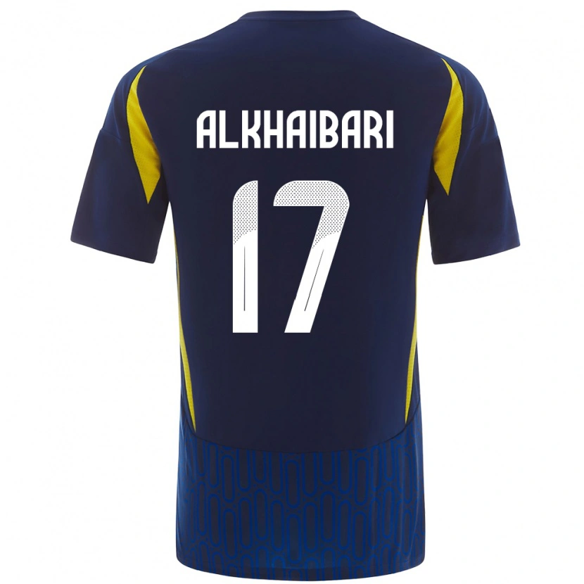 Danxen Mujer Camiseta Abdullah Al-Khaibari #17 Azul Amarillo 2ª Equipación 2024/25 La Camisa México
