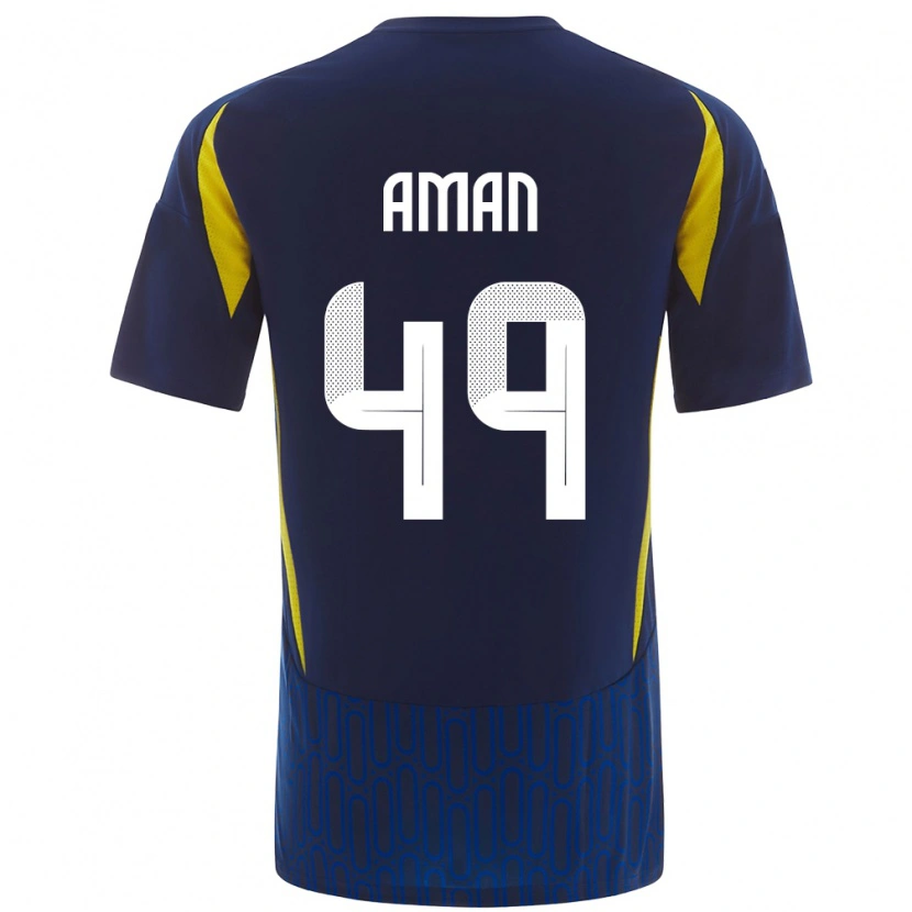 Danxen Mujer Camiseta Awad Aman #49 Azul Amarillo 2ª Equipación 2024/25 La Camisa México