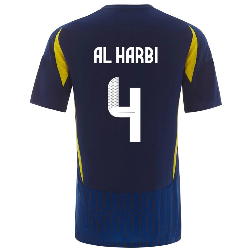 Danxen Mujer Camiseta Fay Al-Harbi #4 Azul Amarillo 2ª Equipación 2024/25 La Camisa México