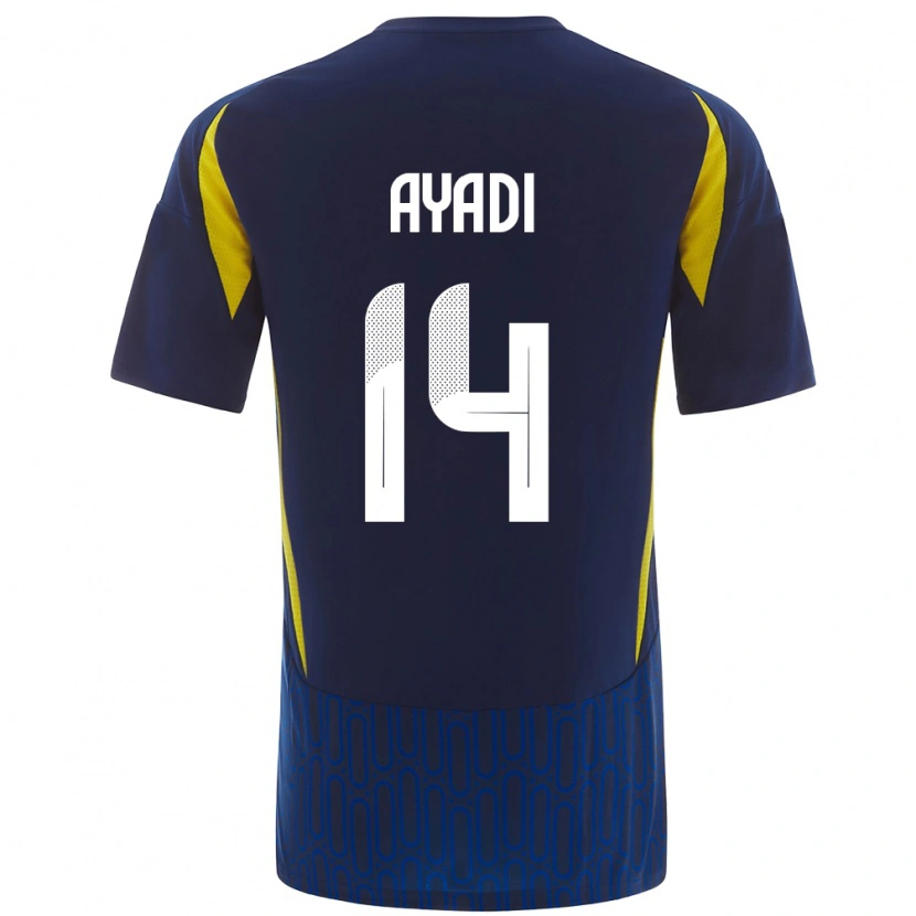 Danxen Mujer Camiseta Ghada Ayadi #14 Azul Amarillo 2ª Equipación 2024/25 La Camisa México