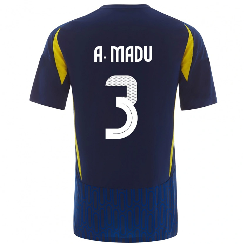 Danxen Mujer Camiseta Abdullah Madu #3 Azul Amarillo 2ª Equipación 2024/25 La Camisa México