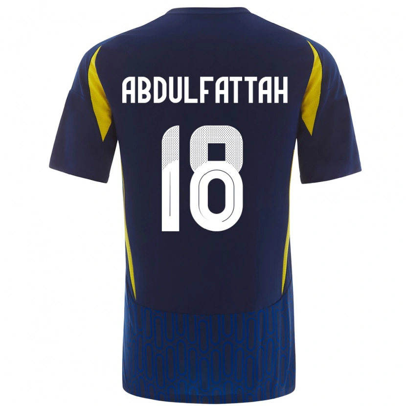 Danxen Mujer Camiseta Abdulfattah Adam #18 Azul Amarillo 2ª Equipación 2024/25 La Camisa México