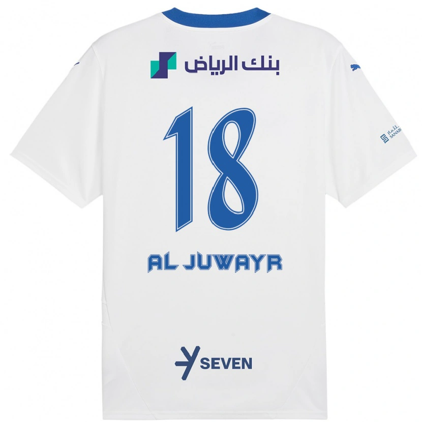 Danxen Mujer Camiseta Musab Al-Juwayr #18 Blanco Azul 2ª Equipación 2024/25 La Camisa México