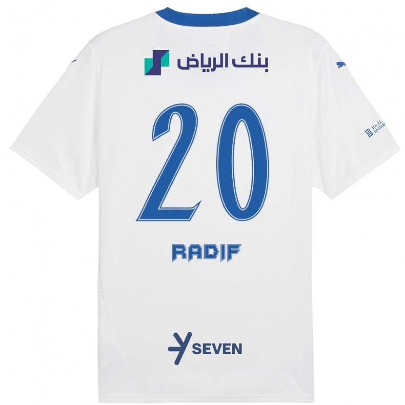 Danxen Mujer Camiseta Abdullah Radif #20 Blanco Azul 2ª Equipación 2024/25 La Camisa México