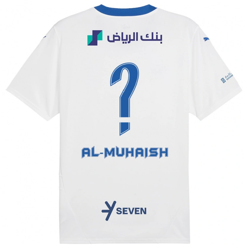 Danxen Mujer Camiseta Mohammed Al-Muhaish #0 Blanco Azul 2ª Equipación 2024/25 La Camisa México