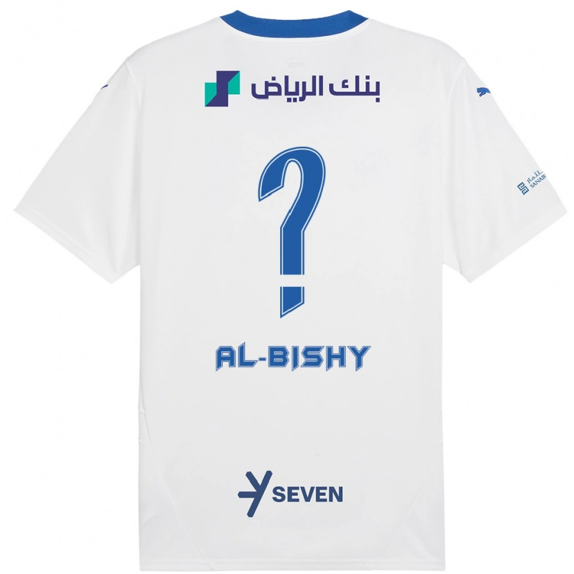 Danxen Mujer Camiseta Bder Abdulaziz Al-Bishy #0 Blanco Azul 2ª Equipación 2024/25 La Camisa México