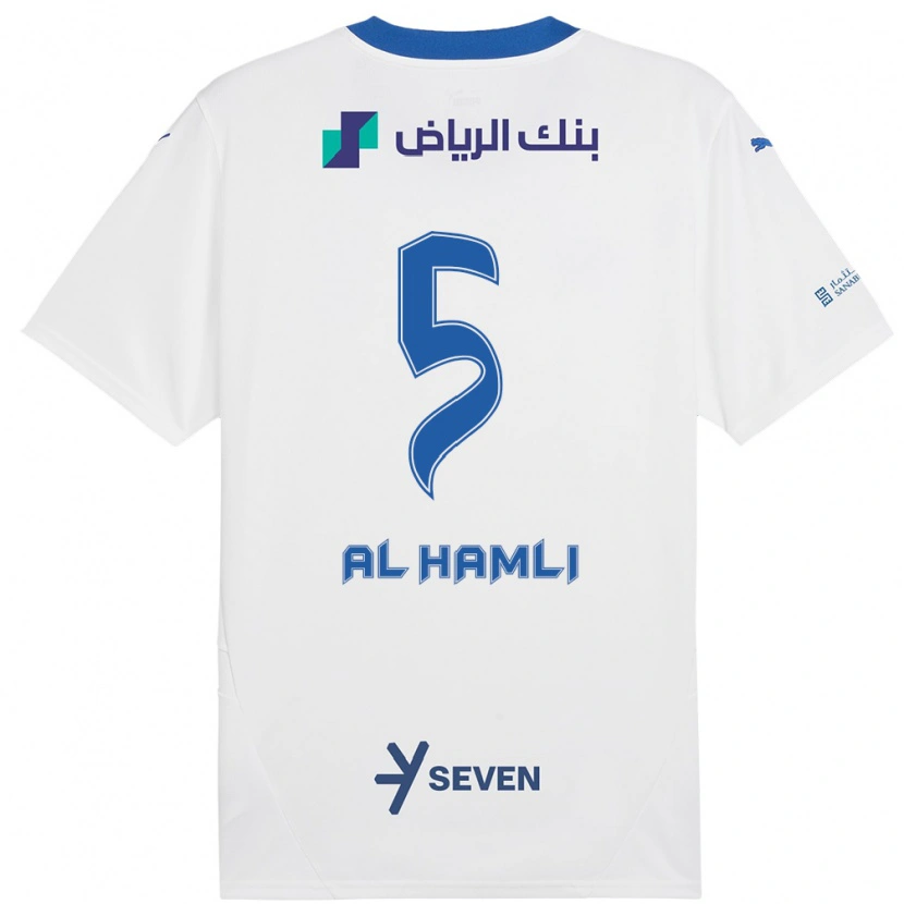 Danxen Mujer Camiseta Noura Al-Hamli #5 Blanco Azul 2ª Equipación 2024/25 La Camisa México