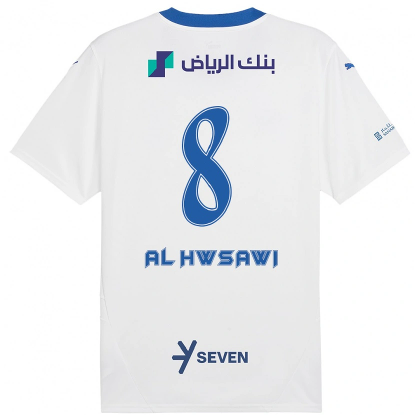 Danxen Mujer Camiseta Al Bandari Al-Hwsawi #8 Blanco Azul 2ª Equipación 2024/25 La Camisa México