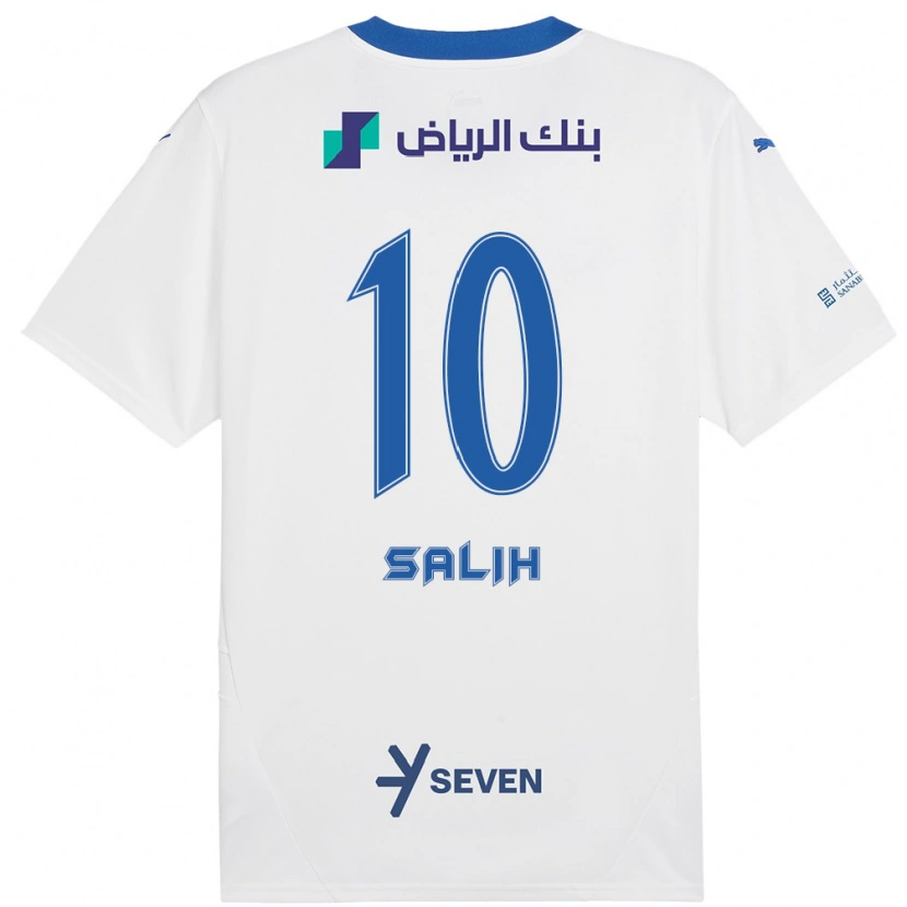 Danxen Mujer Camiseta Zakia Salih #10 Blanco Azul 2ª Equipación 2024/25 La Camisa México