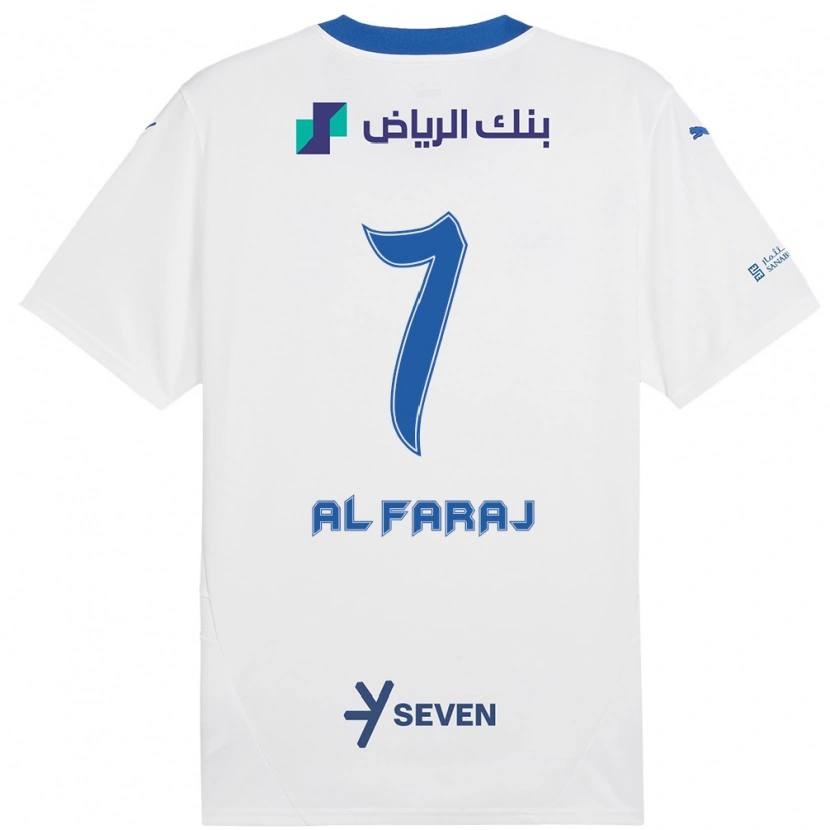 Danxen Mujer Camiseta Salman Al-Faraj #7 Blanco Azul 2ª Equipación 2024/25 La Camisa México
