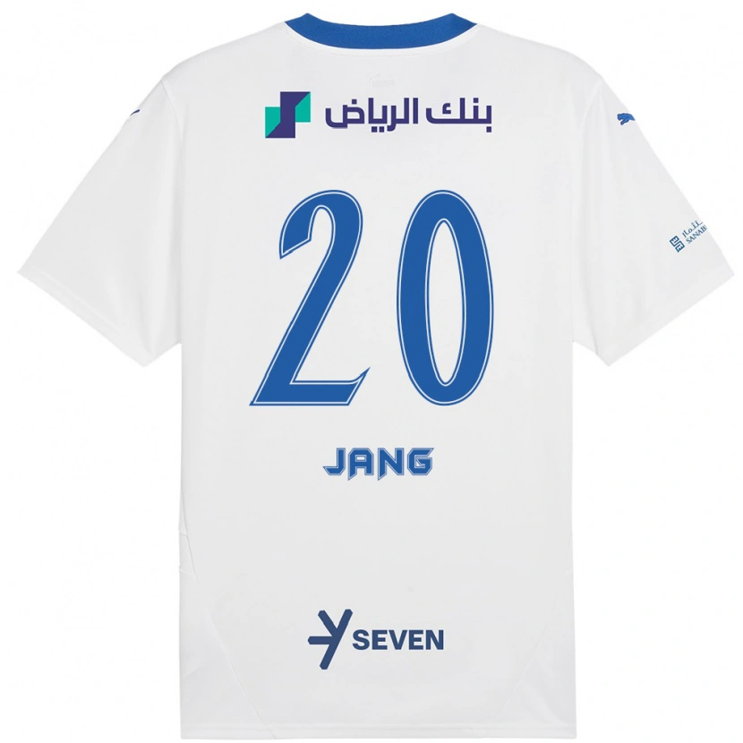 Danxen Mujer Camiseta Hyun-Soo Jang #20 Blanco Azul 2ª Equipación 2024/25 La Camisa México