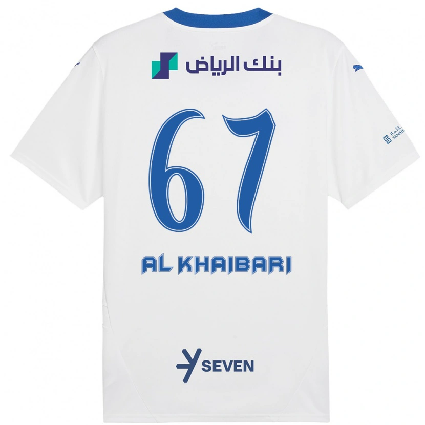 Danxen Mujer Camiseta Mohammed Al-Khaibari #67 Blanco Azul 2ª Equipación 2024/25 La Camisa México