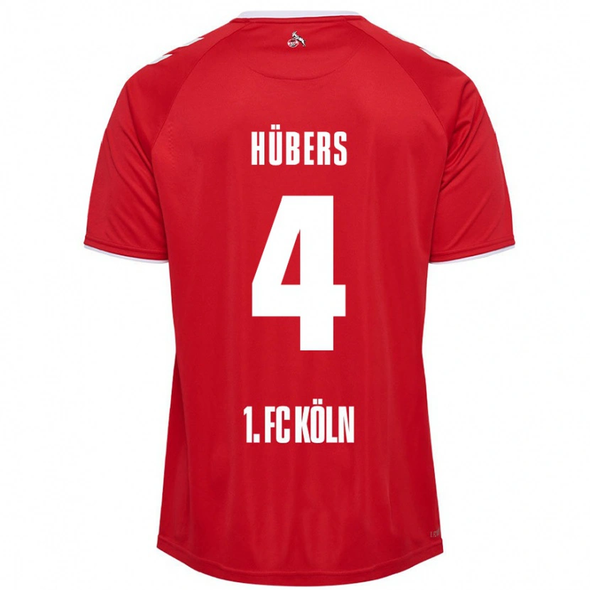 Danxen Mujer Camiseta Timo Hübers #4 Rojo Blanco 2ª Equipación 2024/25 La Camisa México
